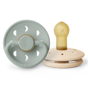 芙丽嘉 Fulijia Moon Phase - Round Latex 2-Pack Pacifiers - Cream/Sage  size 1